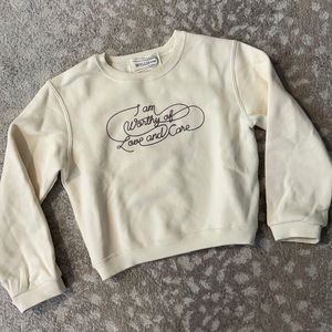 WYLLIS KIDDOS size 5 “I am worthy of love and care” sweatshirt